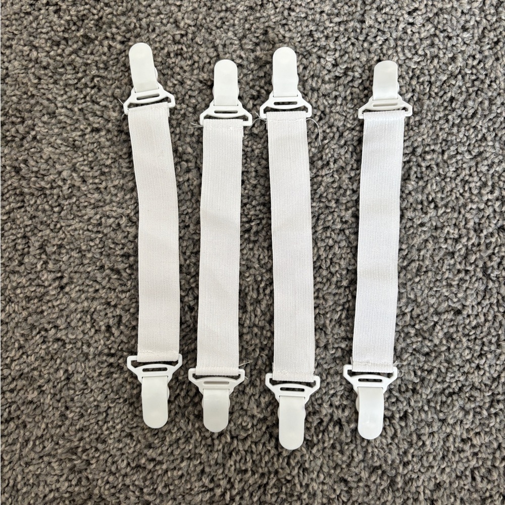 White Fitted Sheet Straps